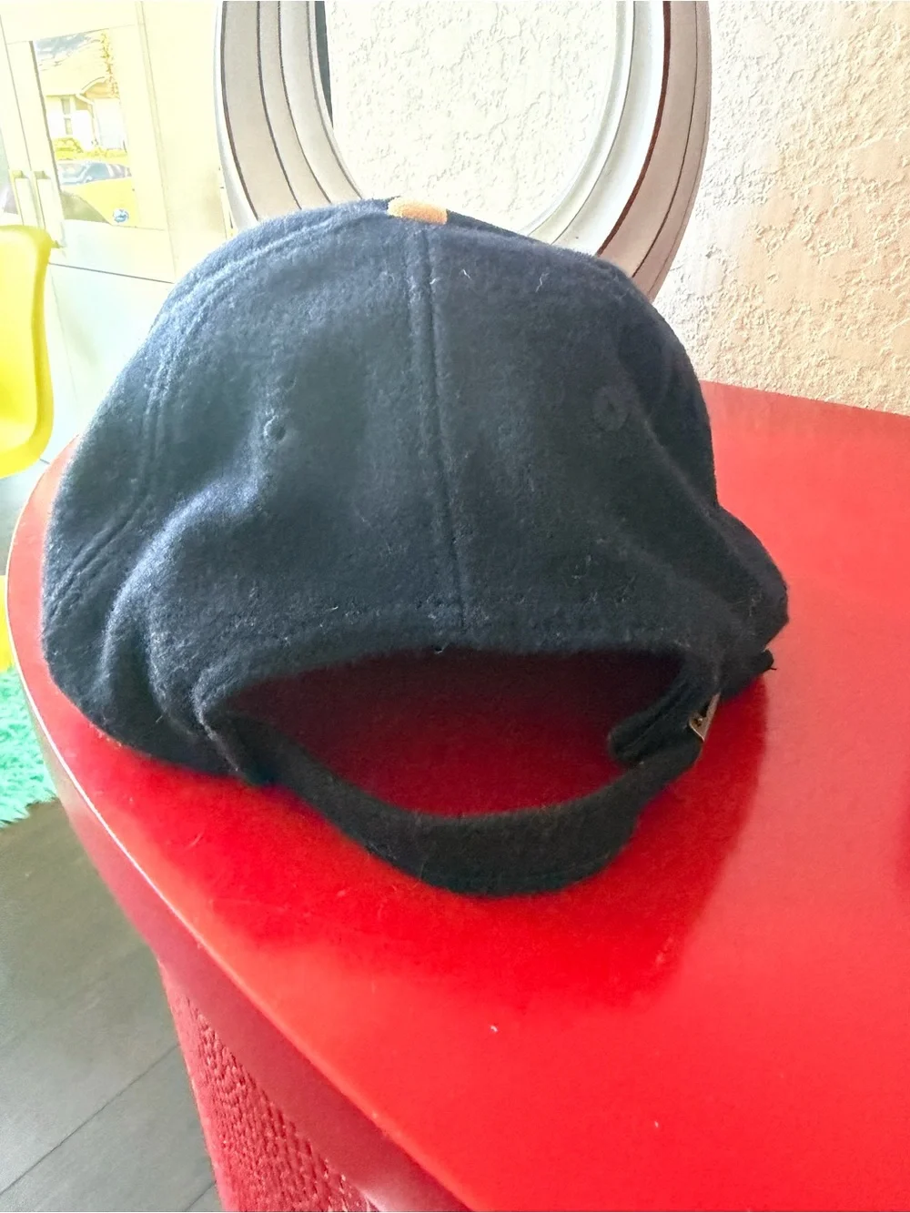 Vintage British Airways Hat Cap Embroidered Wool Snapback Navy Tan Suede